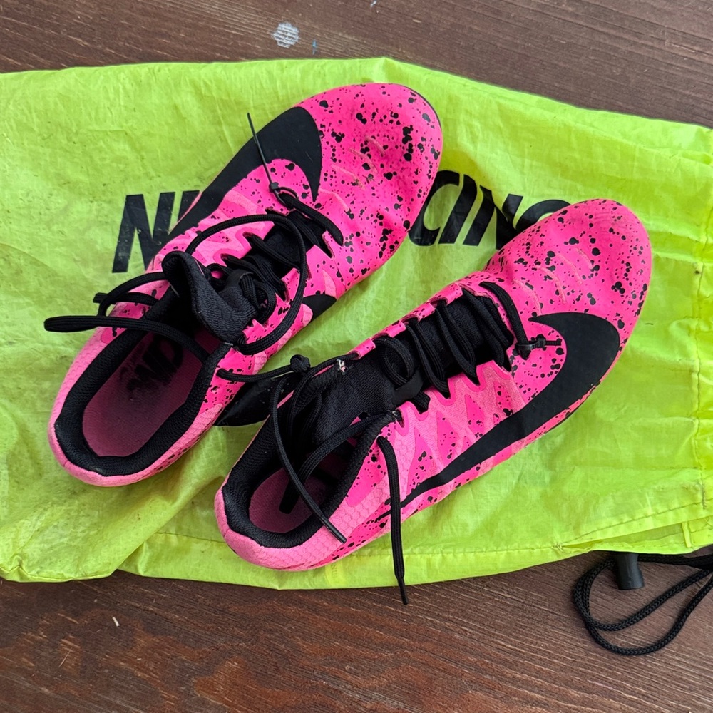 Nike Hot Pink and Black Splatter Athletic Shoes